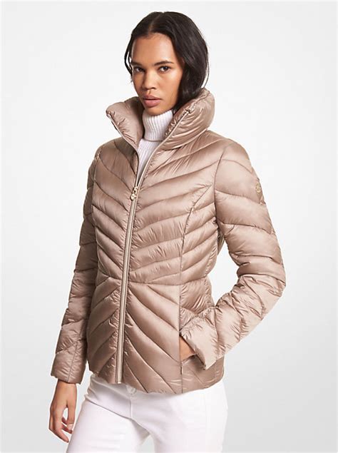 michael kors quilted nylon down coat|Michael Kors packable jacket.